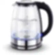 Clikon 1.8 Liter Glass Body Electric Cordless Kettle with 360° Swivel Base, Power Cord Storage,Auto Cut-off Function, LED Indicator, 1500 Watts, Clear, CK5138