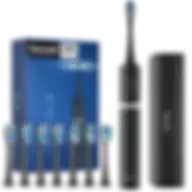 Fairywill P11 Sonic Electric Toothbrush With 8 Brush Heads And Travel Case, Black