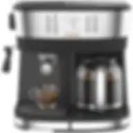 LePresso 2in1 Espresso Coffee Machine 20 Bar Pressure 10 Coffee Carafe Black, Lpcffm0002-bk
