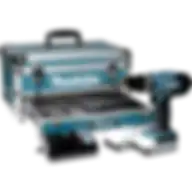 Makita 18V Lithium-Ion G-Series 13Mm Cordless Percussion Driver Drill With 70Pcs Accessory Set In Aluminium Case