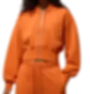 Nike Jordan Flight Fleece Women's Cropped Satin-lined Hoodie Ib9863-805 Size Xs