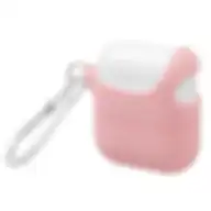 Promate Apple Stylish Semi-body Soft Slim Fit Silicone Airpods Cover With Secure Lid Strap Apple Airpods And Airpods 2 Veilcase Pink