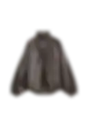 Zara Zw Collection Leather Effect Bomber Jacket 2969-241-832 Size M