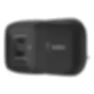 Belkin Boostcharge 65w Dual Usb C Pd Wall Charger With Pps Fast Charger With Gan Technology, Dual Usb C Ports Uk 3 Pin Plug Black